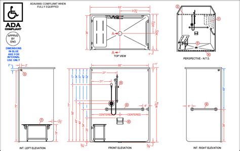 LCS6333A75B One Piece 63" x 34" ADA Compliant Roll In Shower | Barrier Free