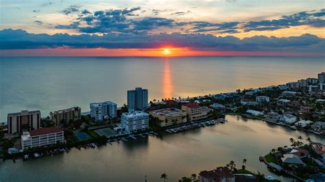 Vanderbilt Beach Sunset Naples Aerial Stock Photography – Naples Area ...