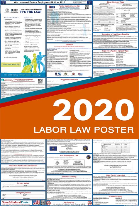 2020 Wisconsin State and Federal Labor Law Poster (Laminated) - Walmart.com - Walmart.com