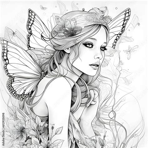 Ink drawing coloring page for adults, Beautiful and stunning beautiful ...