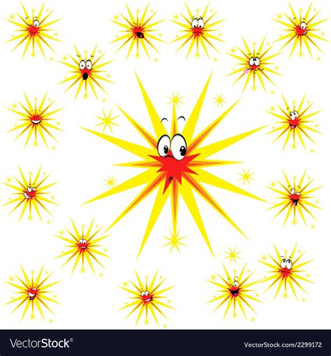 Spark cartoon with many expressions isolated Vector Image