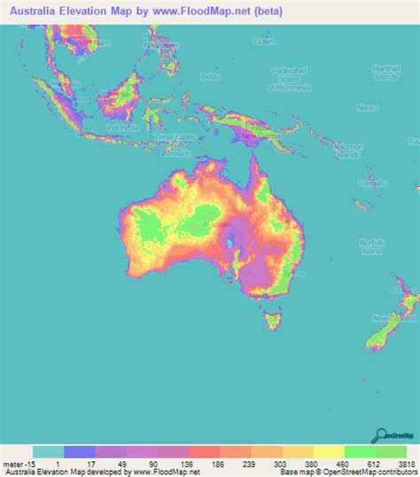 Australia Elevation and Elevation Maps of Cities, Topographic Map Contour