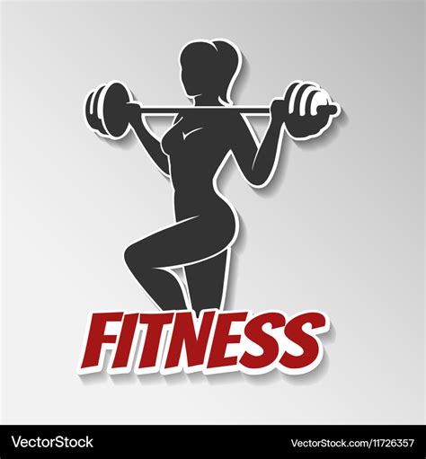 Fitness girl with barbell Royalty Free Vector Image