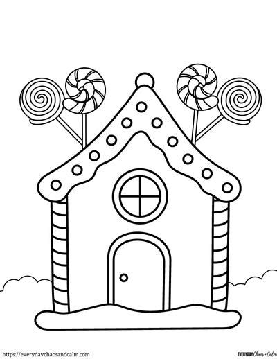 7 Free Gingerbread House Coloring Pages (Printable PDF)