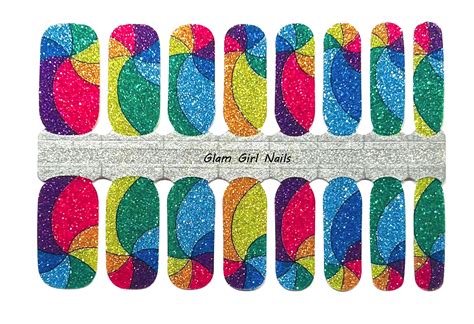 Rainbow Swirls Nail Polish Wraps - Glam Girl Nails