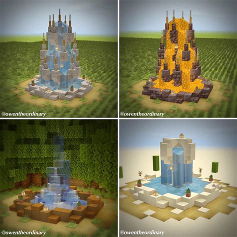 Fountain designs, made by me! : r/Minecraftbuilds