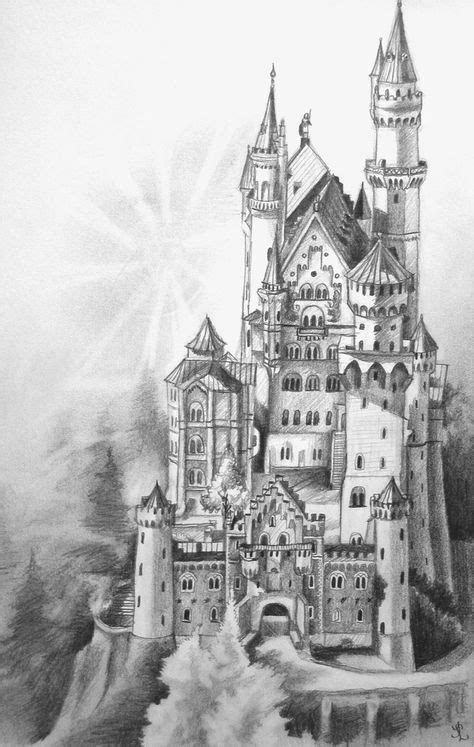 Neuschwanstein Castle by Lhox on DeviantArt | Castle drawing, Castle sketch, Neuschwanstein castle