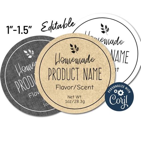 Mini 11.5 Natural & Sophisticated Editable Round Labels. Edit Label Template Online, Download ...