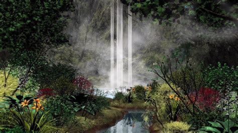 Waterfall Flowers Wallpapers - Wallpaper Cave