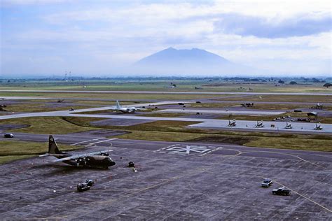 Clark AB ATC overview. On the back ground Mount Pinatubo. In 1991 Clark ...