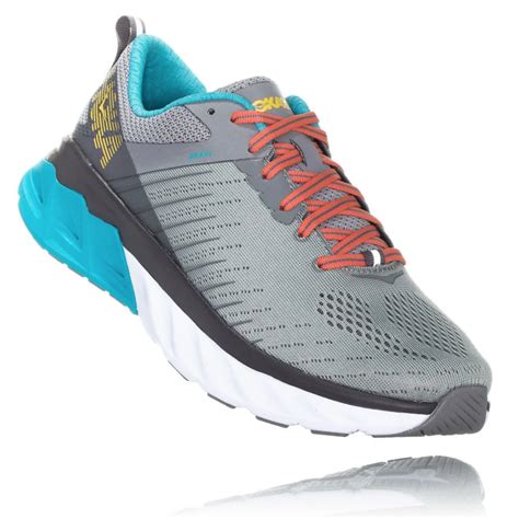 Hoka One One Women's Arahi 3 Running Frost Gray/Scuba Blue | Laurie's Shoes