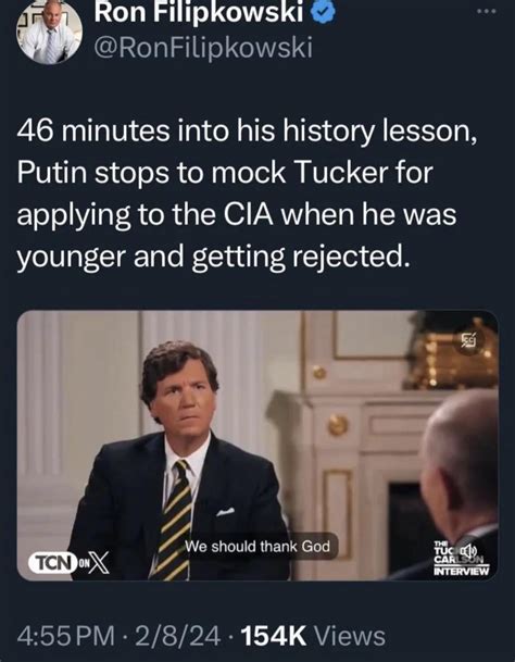 Couldn’t tell if Tucker was the interviewer or the interviewee | Tucker ...