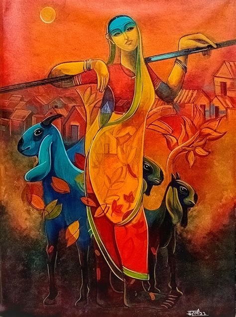 Acrylic village painting 🖌️ | Indian paintings, Painting, Indian art ...