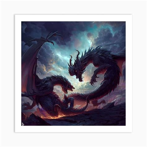 Two Dragons Fighting Art Print by TheGoodStuff - Fy