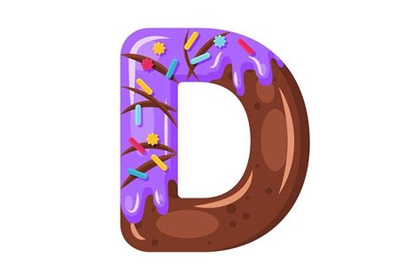 Donut cartoon D letter illustration | Donut cartoon, Lettering, D ...