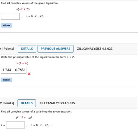 Solved Find all complex values of the given logarithm. | Chegg.com