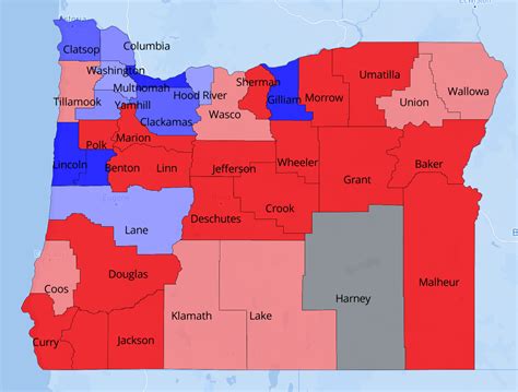 Political Map Of Oregon Counties - Emilie Nicolette