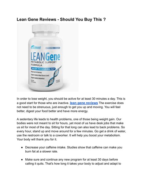 Lean Gene Reviews