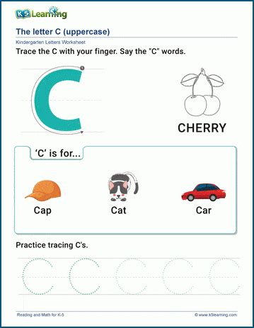 Letter C Words Worksheet