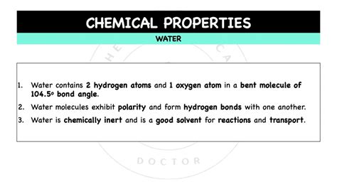 Chemical & Physical Properties Of Water – The Theoretical Doctor