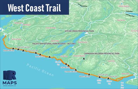Map Of The West Coast Of Canada