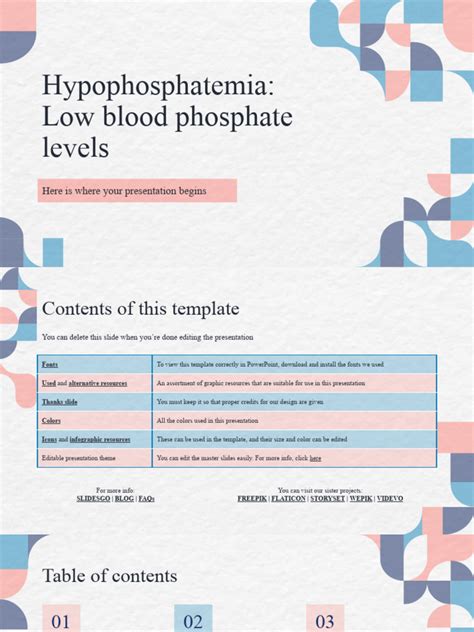 Hypophosphatemia_ Low Blood Phosphate Levels by Slidesgo | PDF | Chronic Condition | Medical ...