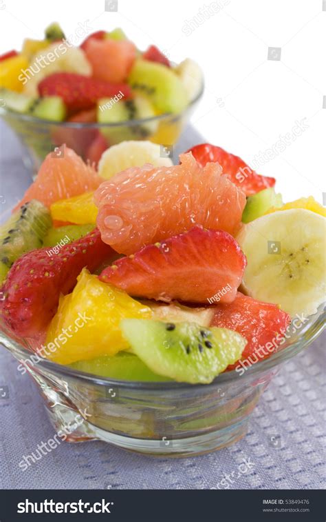 Fruit Salad On A White Background Close-Up Stock Photo 53849476 : Shutterstock