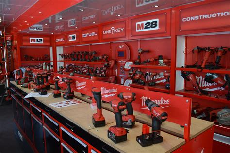 a room filled with lots of red tools