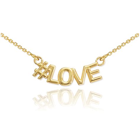 14k Gold #LOVE Necklace