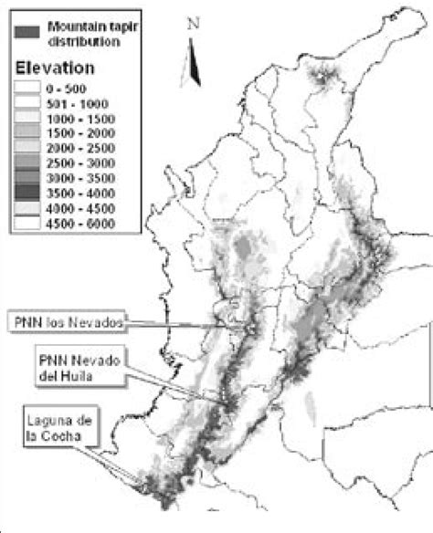 Sampling places: Los Nevados National Park, Nevado del Huila National ...