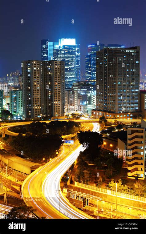 Hong Kong downtown at night Stock Photo - Alamy