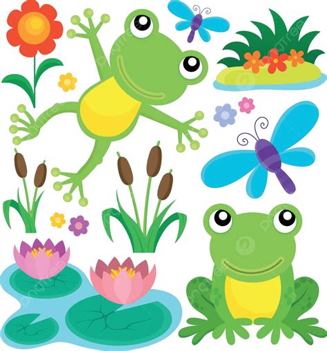 Frog Thematic Set 1 Fauna Collection Animals Vector, Fauna, Collection, Animals PNG and Vector ...