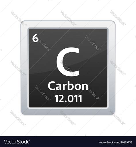 Carbon symbol chemical element of the periodic Vector Image