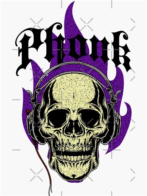 "Phonk Music Skull " Sticker for Sale by RuthlessM | Redbubble