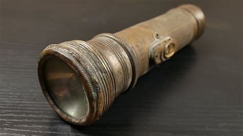 Restoration Of a Vintage Flashlight | Brass Electric Torch Restore - YouTube