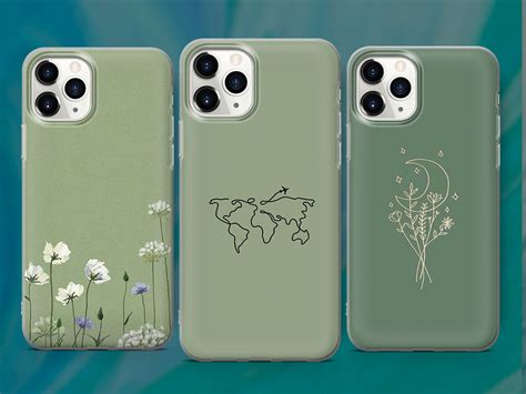 Sage Green Swirl Aesthetic Phone Case For IPhone 14 11 12 13 Pro SE ...