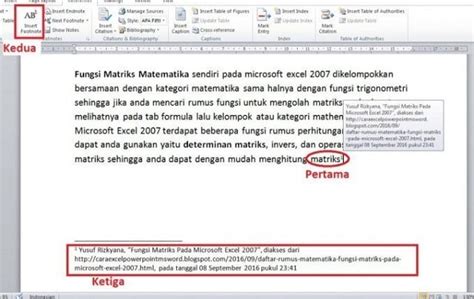 Cara Membuat Footnote Mudah & Cepat dengan Gambarnya