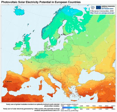 PV solar electricity potential in Europe (Source:... | Download ...