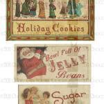 Christmas Treats Vintage Labels Download - Digital High Resolution 300 Dpi - Aged Color on Luulla