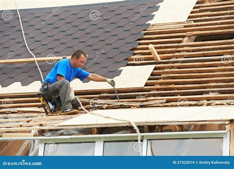 Roofing Work With Flex Roof Stock Images - Image: 27322074