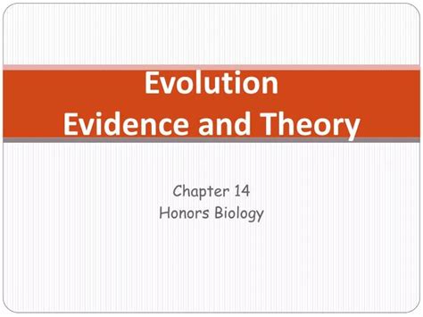 PPT - Evolution Evidence and Theory PowerPoint Presentation, free ...