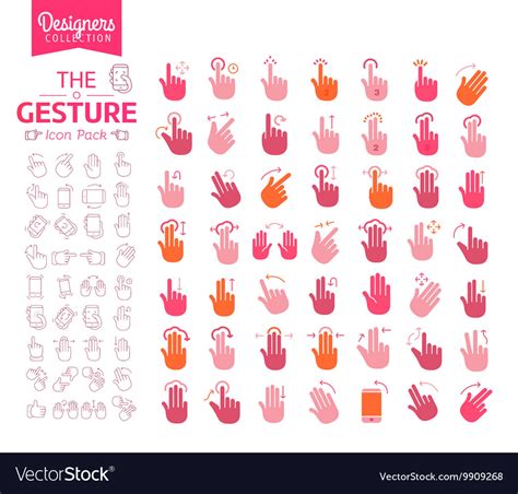 The Gesture Icon Set Royalty Free Vector Image