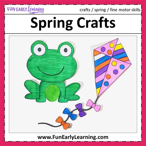 Spring Crafts – Flower, Frog, Kite, and Umbrella – Fun Early Learning