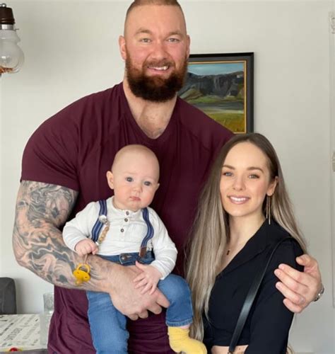 Hafthor Bjornsson with his wife and son Stormur Magni Hafthorson ...