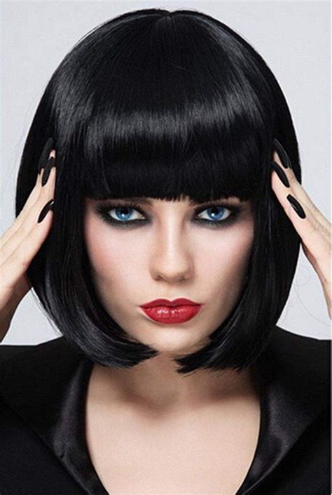 Short Dark Hair With Bangs Idea - Hair bangs Idea