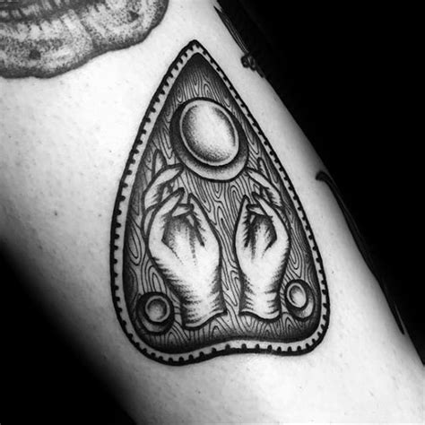 40 Planchette Tattoo Designs For Men - Ouija Board Ink Ideas