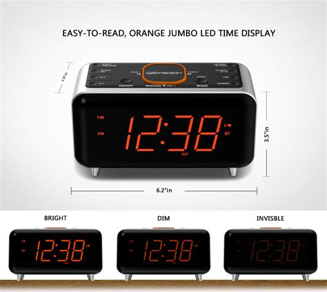 Emerson SmartSet Dual Alarm Clock Radio with Bluetooth Speaker and 1.4 ...