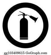 13 Fire Extinguisher Icon Black Color In Circle Clip Art | Royalty Free - GoGraph