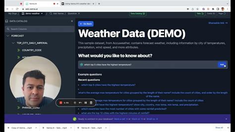 Vanna AI - new demo weather forecast dataset from Accuweather - YouTube