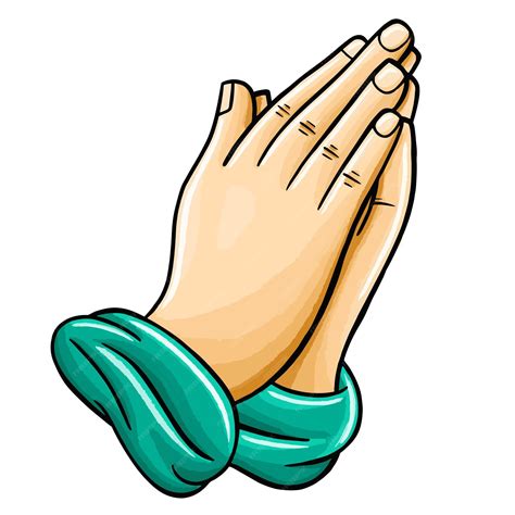 Premium Vector | Praying hand in flat cartoon style